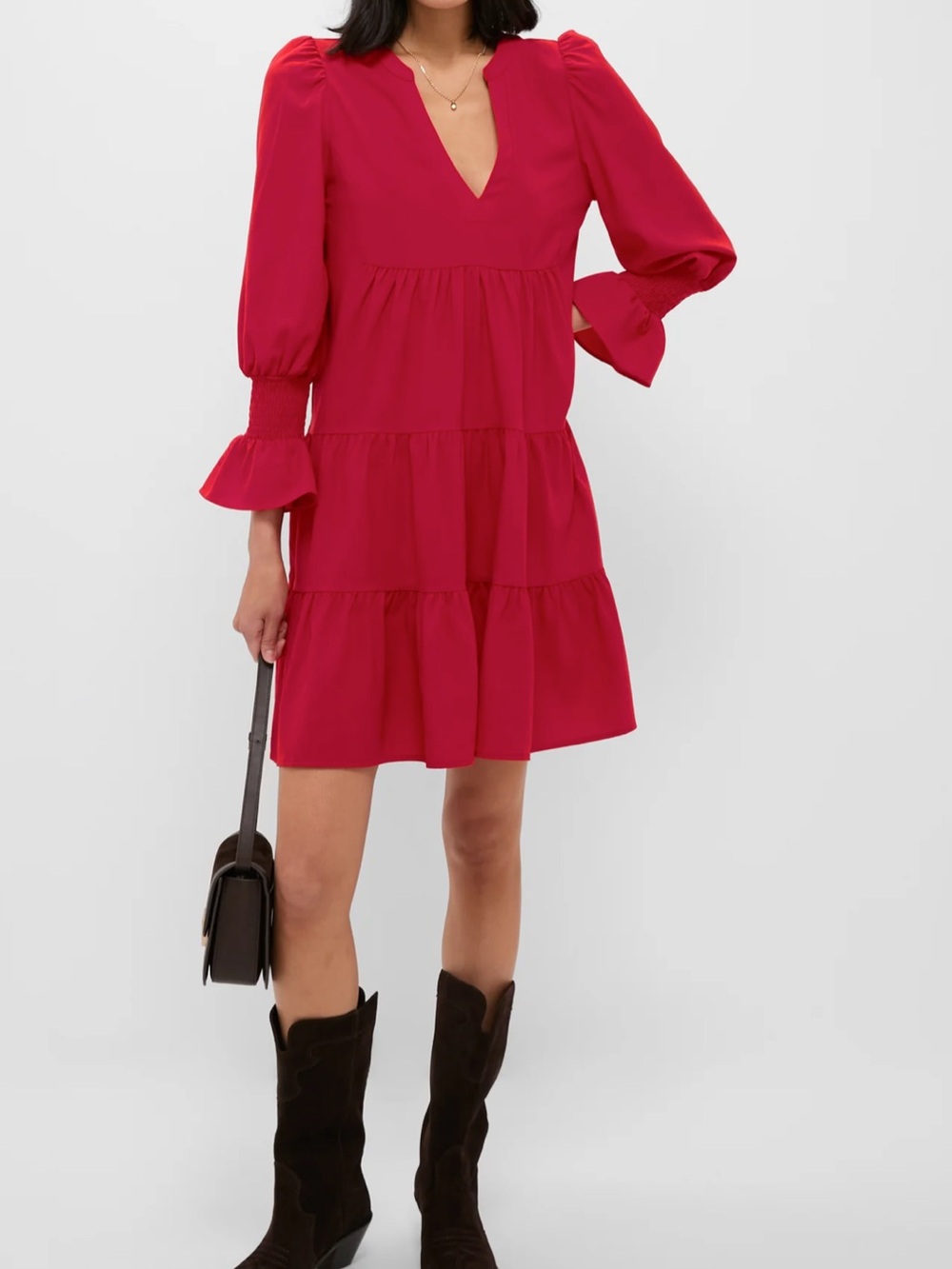 Tuckernuck Pomander Place Red Crepe Kenzo Dress, Size x Small